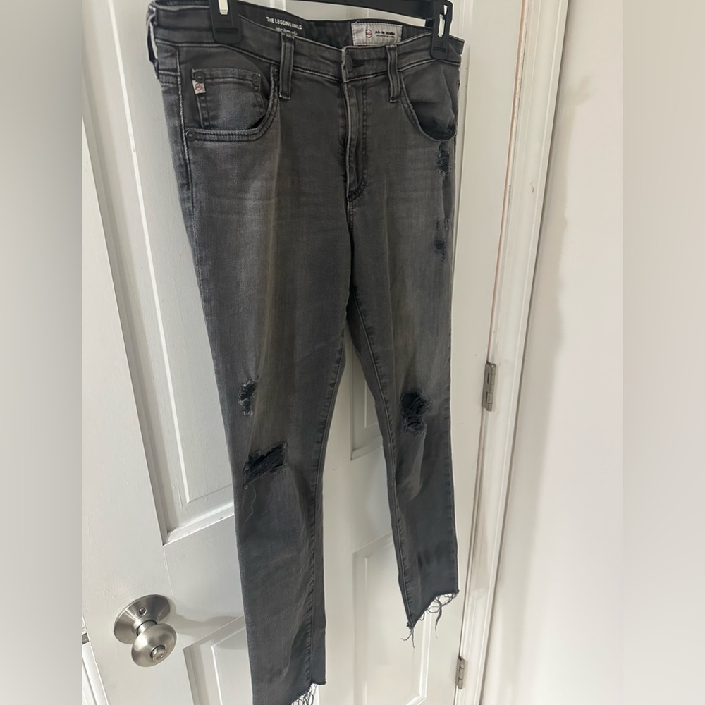 AG Black Ripped Skinny Jeans